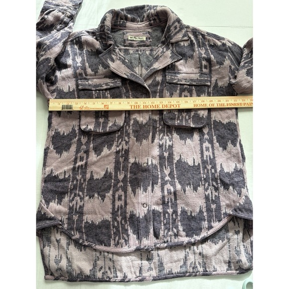 Free People Izzie Cargo Jacquard Shacket Size Large/Extra Large - Picture 6 of 13